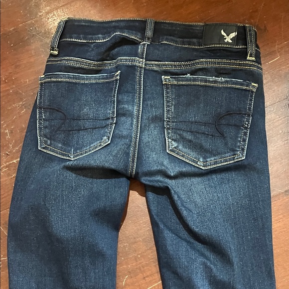 Bundle American Eagle Outfitters Women's Dark Blue Skinny Jeggings - Picture 9 of 12